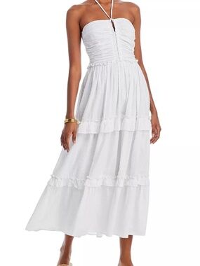 Aqua Swiss Dot Midi Dress